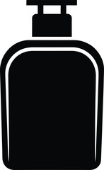 Obraz premium Black and white outline of a hand sanitizer bottle with a pump dispenser