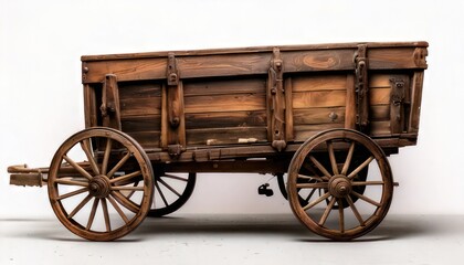 Fototapeta premium Antique Wooden Wagon - A Rustic Relic of Transportation History.