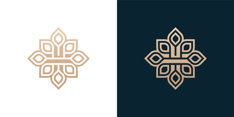 abstract flower ornament logo and icon graphic illustration
