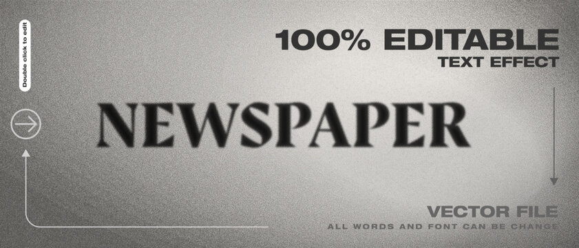 Newspaper Vintage Grain Editable Text Effect