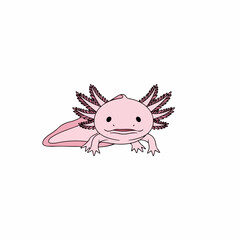 cute smiling axolotl illustration