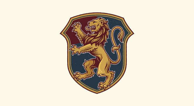 Golden Lion Emblem on Shield.