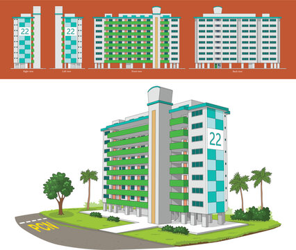 Singapore's HDB flats are iconic public housing, providing affordable homes with amenities and fostering community, showcasing the nation's urban development. 