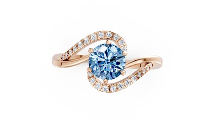 Elegant ring with round diamond for proposal theme.