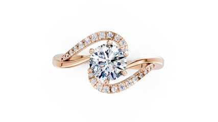 Jewelry ring with round diamond for romantic concept.