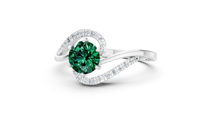 Jewelry ring with round diamond for proposal visuals.