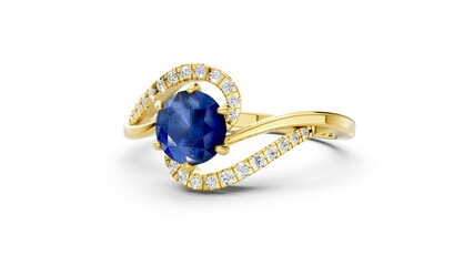 Fashion ring featuring round diamond for love celebration.