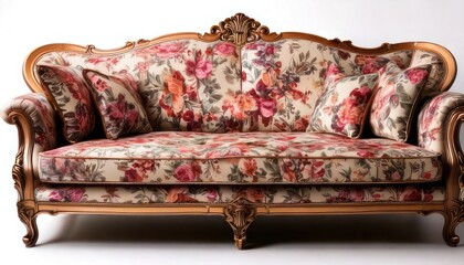 Elegant Floral Sofa - A Vintage Touch for Your Home.