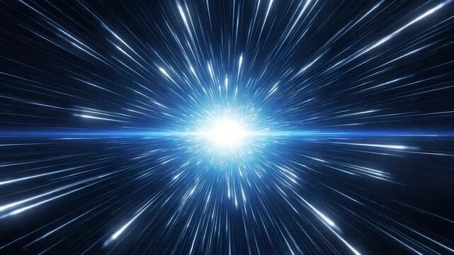 Hyperspace Tunnel: An epic visualization of space travel, showcasing a radiant burst of energy as a craft hurtles through the cosmos at incredible speeds. Capturing the essence of exploration, speed.