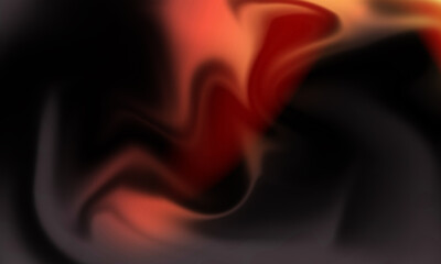 Abstract swirling shapes in shades of red orange and black create a dynamic flow