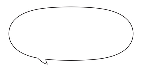 楕円長方形 吹き出し イラスト（内向きしっぽ）