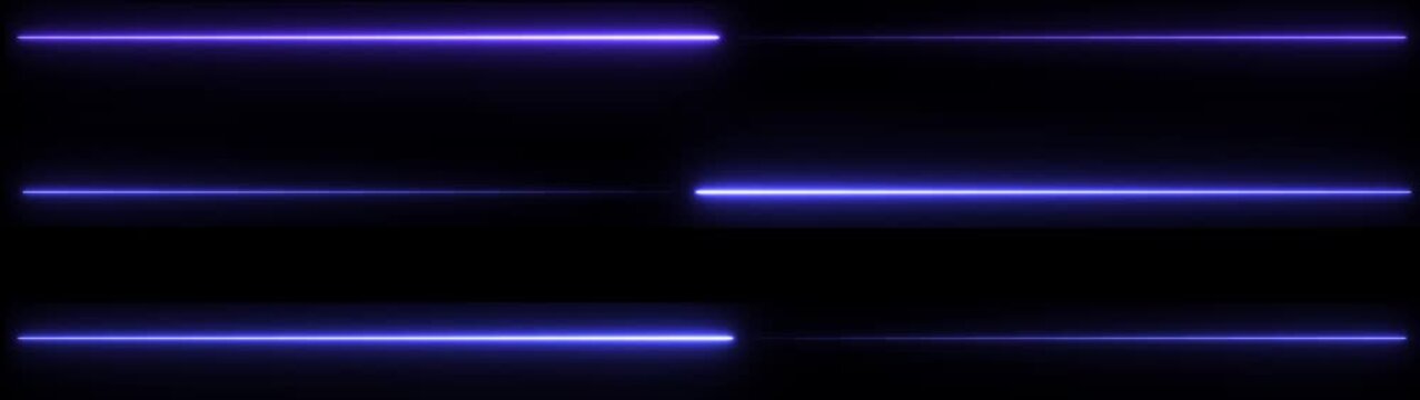 Three blue neon lines moving horizontally
