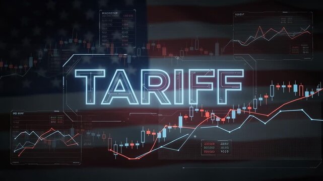 Global trade tariff impact on financial markets and economic growth with stock charts and analysis