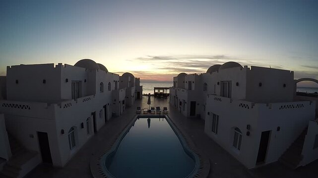 Sunset Over Egyptian Resort Pool