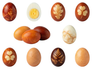 Naturally Dyed Easter Eggs with Plant Patterns, Festive Decoration