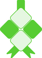 Green Ketupat Icon for Eid al-Fitr Celebration