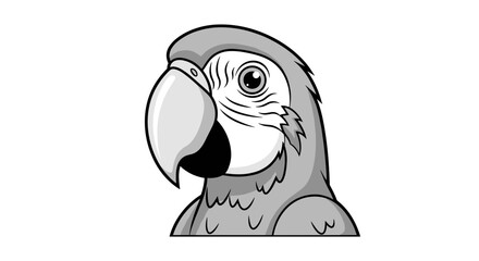 Fototapeta premium Detailed Illustration of Parrot Head.