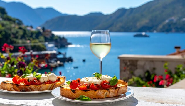 Brot mit Tomaten und Morzarella