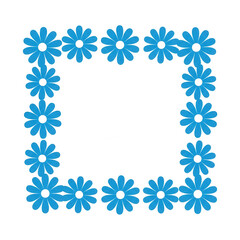 A beautiful blue snowflake pattern forming a square shape with intricate designs. isolated on transparent background