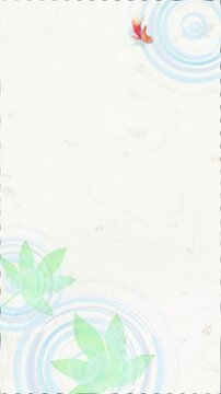 Watercolor Japanese Goldfish Pond Top View Seamless Loop Background,Swimming Kingyo with Water Ripples,vertical｜水彩　金魚　池　背景　ループ　和風　夏　動画素材　和 たて　縦動画　リール　social media,youtube