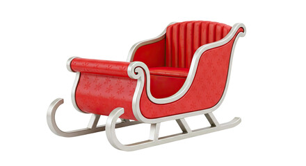 Red Sleigh with Snowflake Pattern