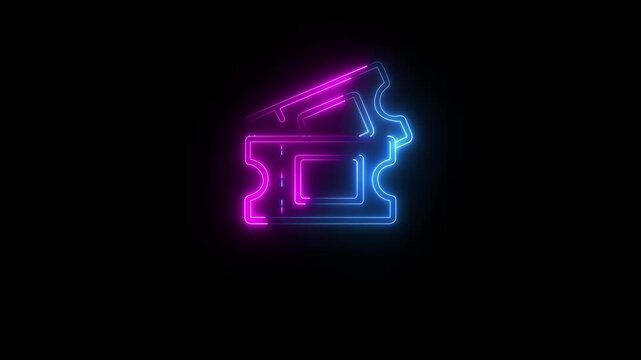 Grab your tickets and enjoy your show with this animated vector icon of movie tickets ,Tickets white line animation. Ticket animation featuring two tickets in a simple line..