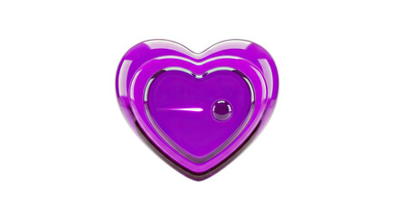 Glossy Purple Heart Shape with Inner Layers and Bubble