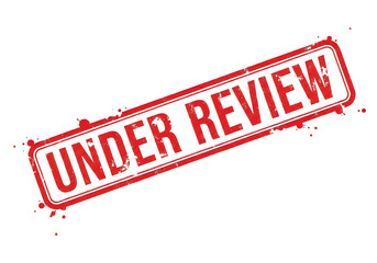 A red stamp that says under review isolated on transparent background