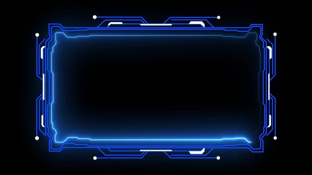 Cloud storage downloading concept with HUD display screen frames, info boxes and UI interface of future technology, modern user interface elements. 4K animation video.