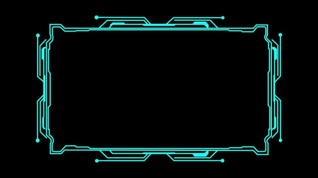 Cloud storage downloading concept with HUD display screen frames, info boxes and UI interface of future technology, modern user interface elements. 4K animation video.