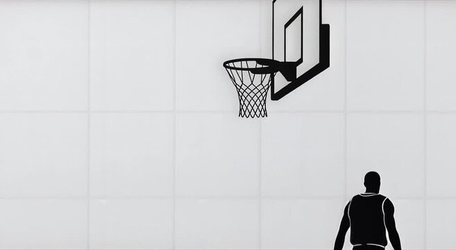Basketball Player Silhouette Slam Dunk