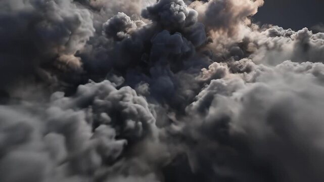 Closeup of dense smoke or clouds