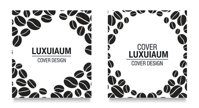 Coffee Beans Border Design, Coffee Shop Cover, Abstract Pattern