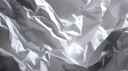 Textured White Paper Folds With Dramatic Lighting crumpled