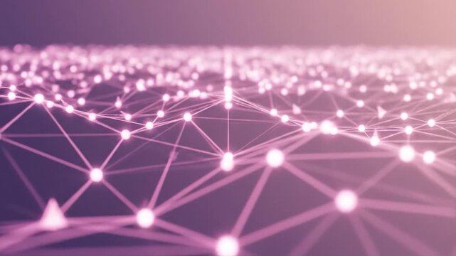 Abstract digital network with glowing nodes creating a futuristic background