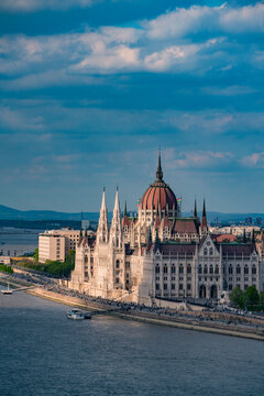 The cityscape of Budapest, Hungary, on a sunny day.