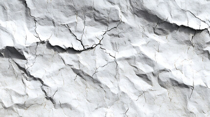 White Crumpled Paper Texture with Fine Cracks background