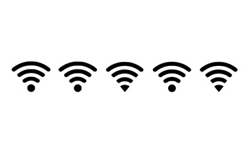 Simple Wifi Signal Icons Set