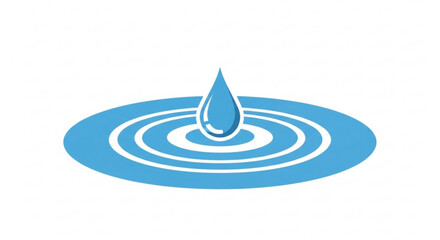 Water droplet creating ripples in calm blue water surface