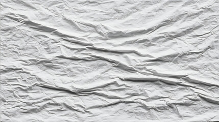 White Crumpled Paper with Deep Folds and Shadows texture