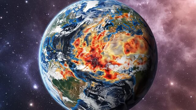Earth with heat map in space
