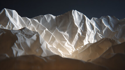 White Paper Mountain Range with Bright Highlights mountains