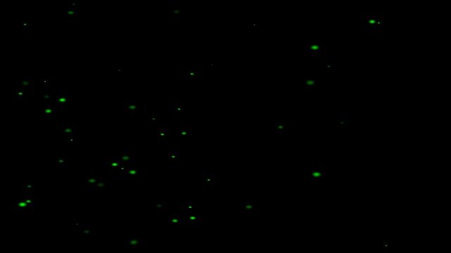 emitting particles drifting across a dark scene
