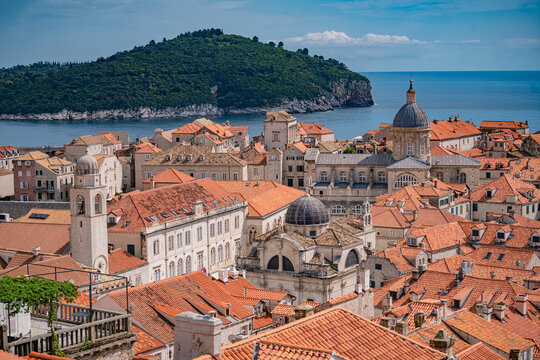 The cityscape of the old town Dubrovnik, Croatia.