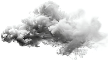 Wispy White Smoke Cloud Against White Background ethereal