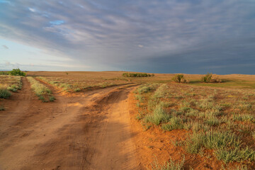 Obraz premium Semi-desert landscapes opening from the foot of the tourist center 
