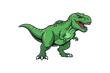 Obraz premium Green Tyrannosaurus Rex dinosaur illustration, mighty prehistoric creature