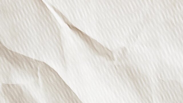 Animation of moving piece of paper on white background.White moving paper texture.Close up of a crumpled piece of white paper showing texture and subtle shadows across the surface.