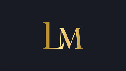 Obraz premium Luxury Gold LM Monogram Logo Design - Elegant Interlocking Initials Vector