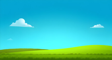 Fototapeta premium landscape, grassland, meadow, greenfield, field, pasture, lawn, nature, scenery, countryside, rural, outdoor, horizon, plains, farmland, sky, bluesky, clouds, cloudscape, daylight, sunshine, sunny, br
